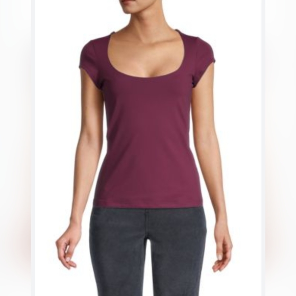 NWT Free Prople Intimately Cap Sleeve Seamless Cami Small Plum Wine FP1033 - Picture 2 of 9